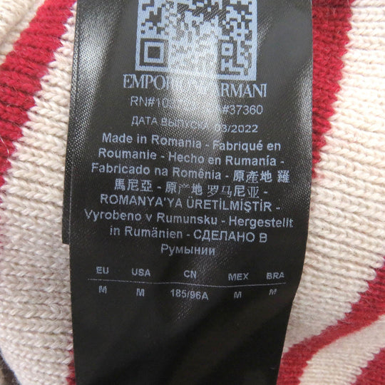EMPORIO ARMANI sweater Main: 40% wool, 26% rayon, 25% polyamide, 10% cashmere Beige red mens M Used Authentic