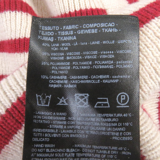 EMPORIO ARMANI sweater Main: 40% wool, 26% rayon, 25% polyamide, 10% cashmere Beige red mens M Used Authentic