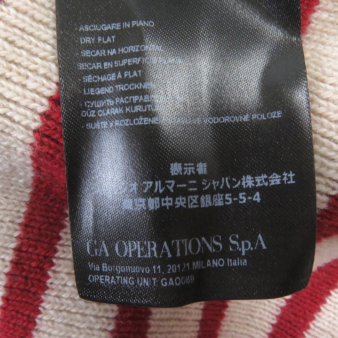 EMPORIO ARMANI sweater Main: 40% wool, 26% rayon, 25% polyamide, 10% cashmere Beige red mens M Used Authentic