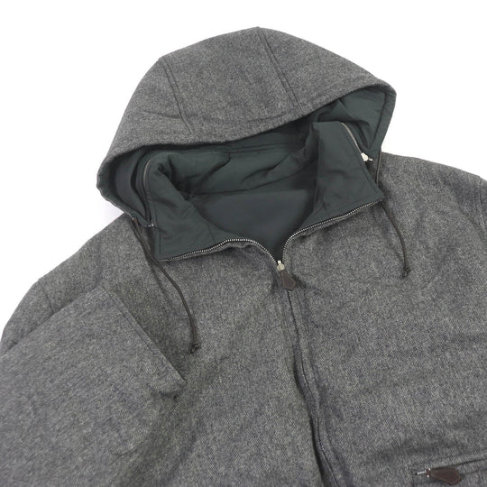 HERMES Down jacket Outer: 100% cashmere, Lining: 60% nylon, Lining: 40% polyester, Filling: 100% down, Filling: 100% polyester gray mens 52 Used Authentic