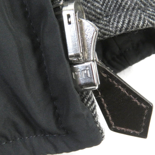HERMES Down jacket Outer: 100% cashmere, Lining: 60% nylon, Lining: 40% polyester, Filling: 100% down, Filling: 100% polyester gray mens 52 Used Authentic