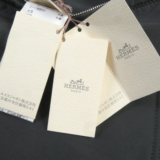HERMES Down jacket Outer: 100% cashmere, Lining: 60% nylon, Lining: 40% polyester, Filling: 100% down, Filling: 100% polyester gray mens 52 Used Authentic