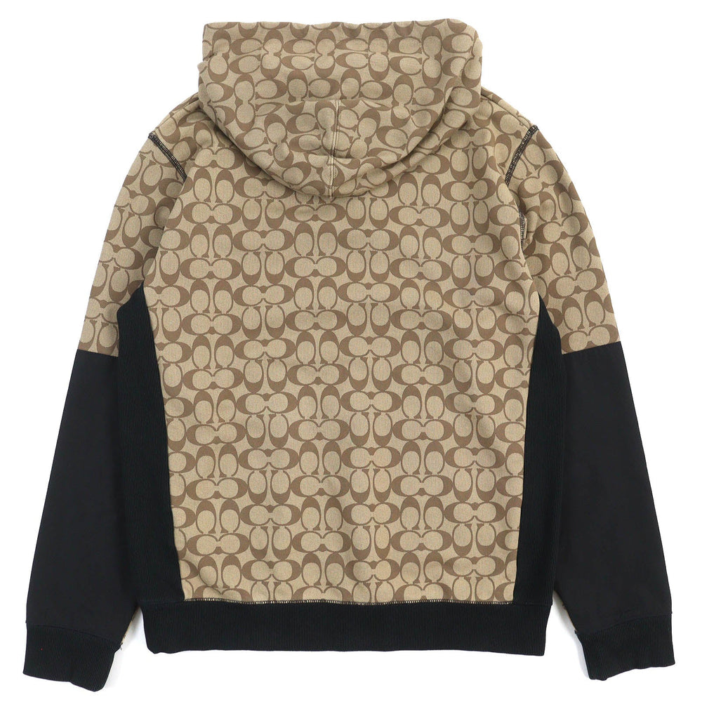 COACH Hoodie 89747 Main: 100% cotton, Lining: 100% cotton, Part: 100% polyester, Part: 98% cotton, Part: 2% polyurethane Brown black mens M Used Authentic