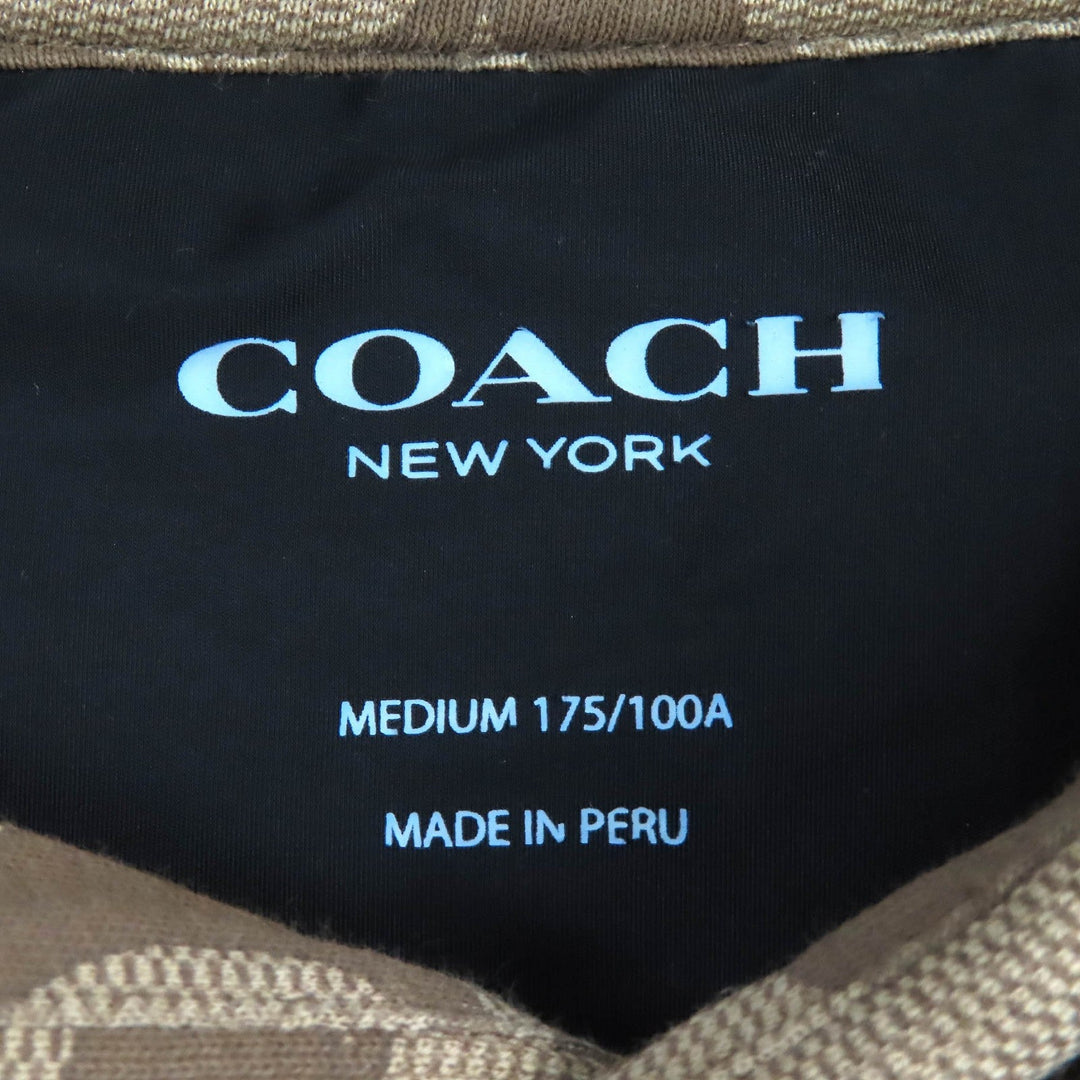 COACH Hoodie 89747 Main: 100% cotton, Lining: 100% cotton, Part: 100% polyester, Part: 98% cotton, Part: 2% polyurethane Brown black mens M Used Authentic