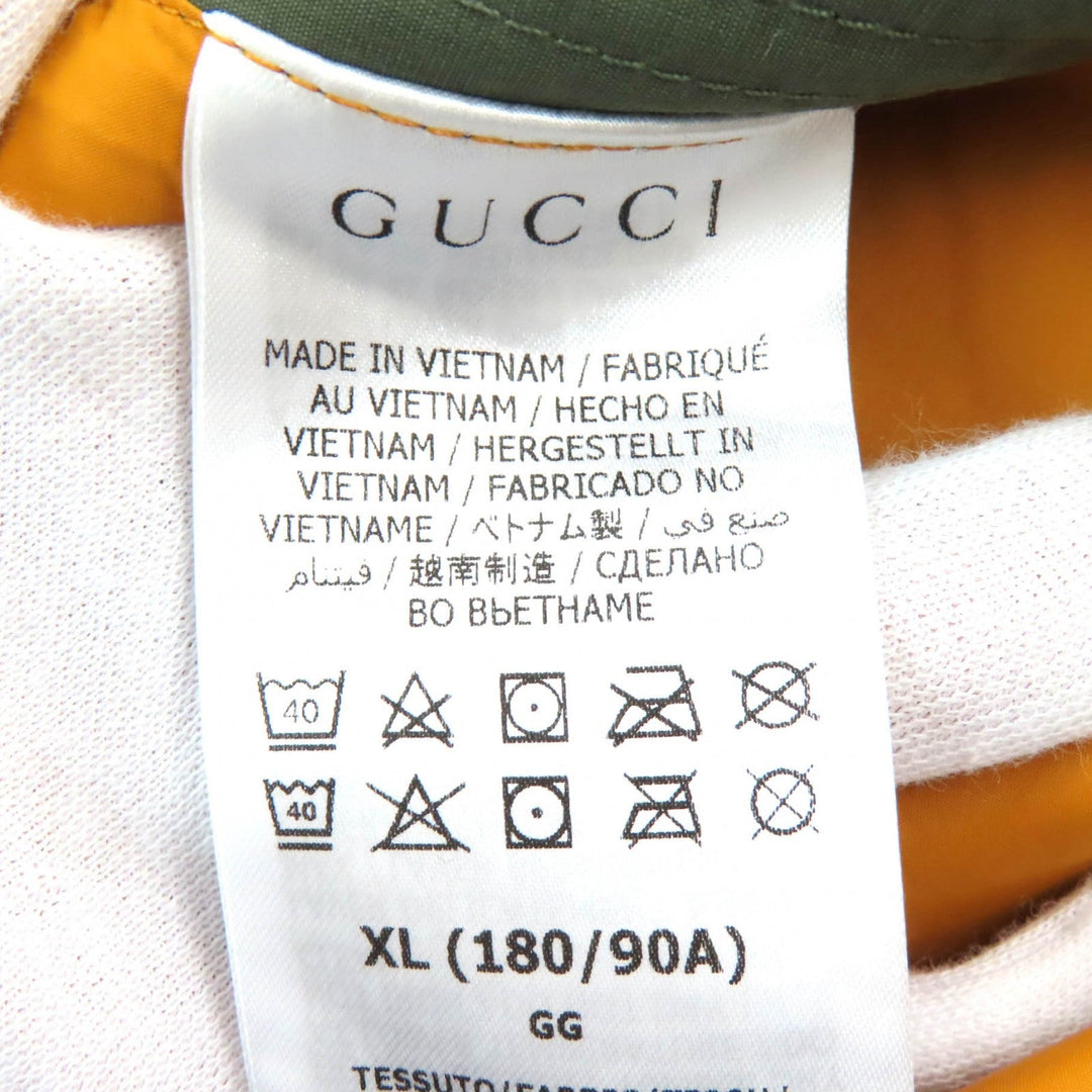 GUCCI Pants 663766 Main: 73% nylon, Main: 27% cotton, Lining: 100% nylon, Part: 100% polyester Khaki Navy mens XL Used Authentic