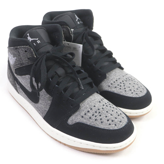 NIKE sneakers HJ4363-001 Main: Suede leather Black Grey AIR JORDAN 1 MID SE V2 mens 26 Used Authentic