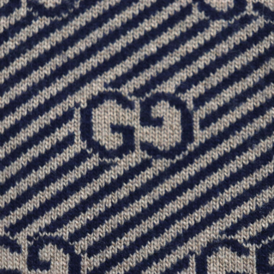 GUCCI sweater 626643 Main: 90% wool, Main: 10% cashmere, Part: 86% wool, Part: 13% nylon, Part: 1% polyurethane Brown navy mens XS Used Authentic
