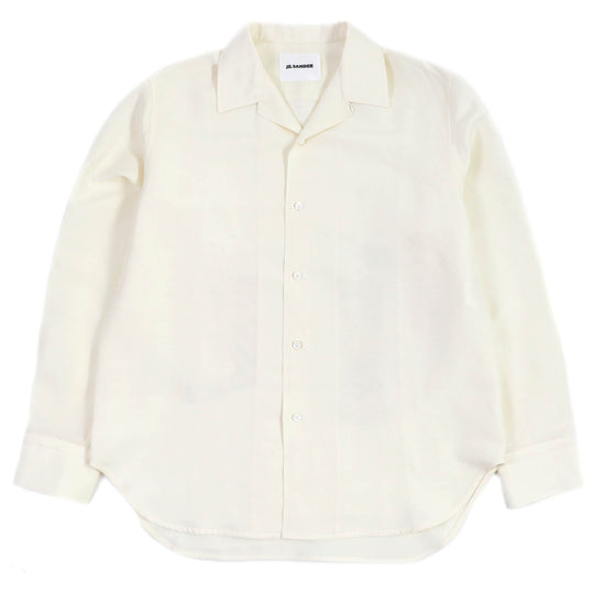 JIL SANDER Long sleeve shirt JSYU601434 Main: 63% wool, Main: 37% silk Ivory mens M Used Authentic