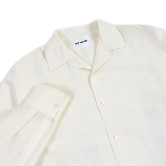 JIL SANDER Long sleeve shirt JSYU601434 Main: 63% wool, Main: 37% silk Ivory mens M Used Authentic