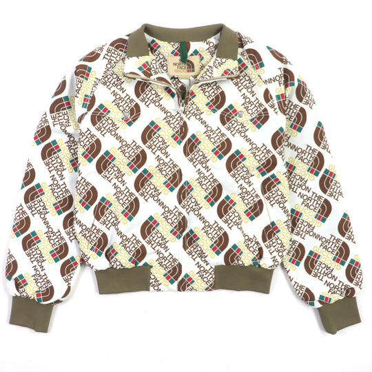 GUCCI Bomber jacket 648866 Outer: 100% nylon, Lining: 100% polyester, Part: 95% cotton, Part: 5% polyurethane, Filling: 100% polyester Brown white mens M Used Authentic