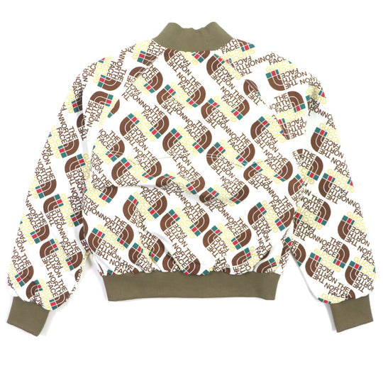 GUCCI Bomber jacket 648866 Outer: 100% nylon, Lining: 100% polyester, Part: 95% cotton, Part: 5% polyurethane, Filling: 100% polyester Brown white mens M Used Authentic