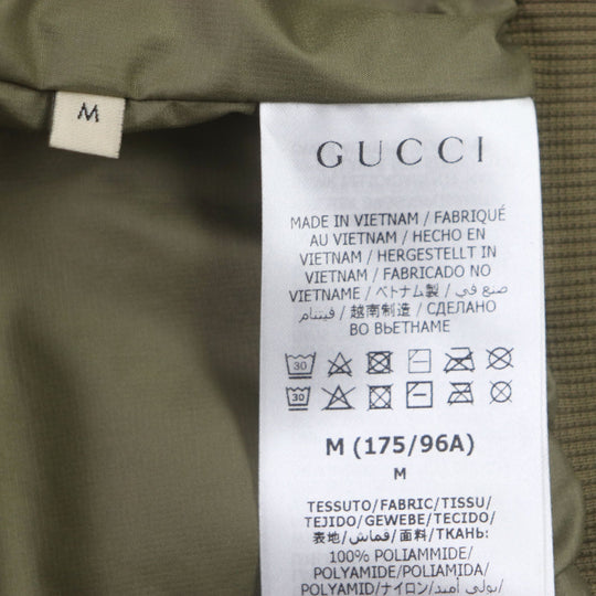 GUCCI Bomber jacket 648866 Outer: 100% nylon, Lining: 100% polyester, Part: 95% cotton, Part: 5% polyurethane, Filling: 100% polyester Brown white mens M Used Authentic