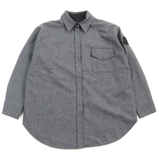 MONCLER Long sleeve shirt F20932F70570 54233 Outer: 100% wool, Lining: 100% nylon Gray black CAMICIA mens 40 Used Authentic
