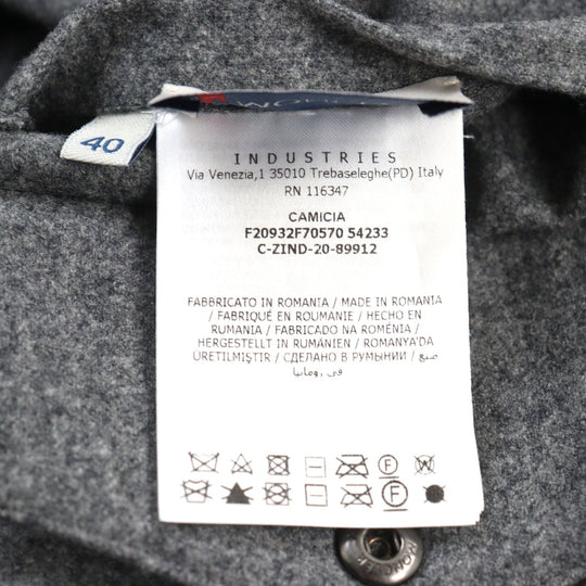 MONCLER Long sleeve shirt F20932F70570 54233 Outer: 100% wool, Lining: 100% nylon Gray black CAMICIA mens 40 Used Authentic