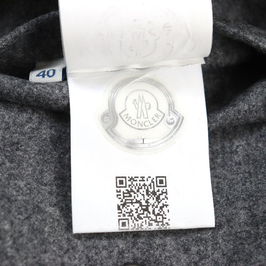 MONCLER Long sleeve shirt F20932F70570 54233 Outer: 100% wool, Lining: 100% nylon Gray black CAMICIA mens 40 Used Authentic