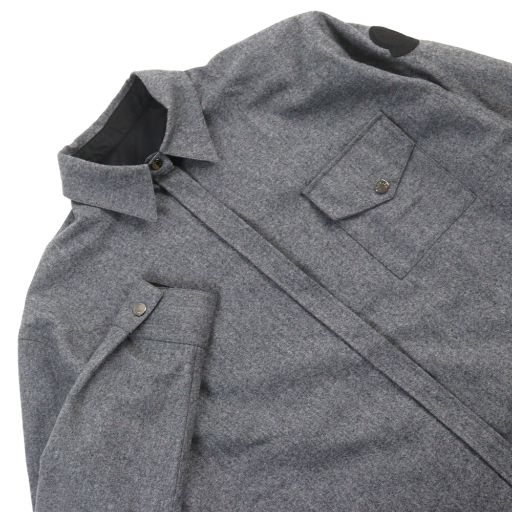 MONCLER Long sleeve shirt F20932F70570 54233 Outer: 100% wool, Lining: 100% nylon Gray black CAMICIA mens 40 Used Authentic
