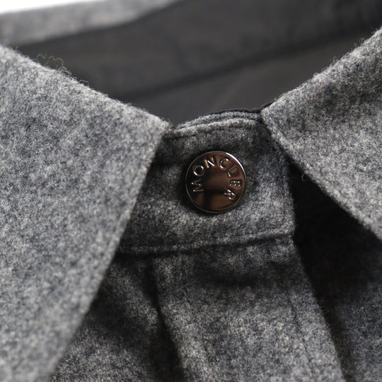 MONCLER Long sleeve shirt F20932F70570 54233 Outer: 100% wool, Lining: 100% nylon Gray black CAMICIA mens 40 Used Authentic