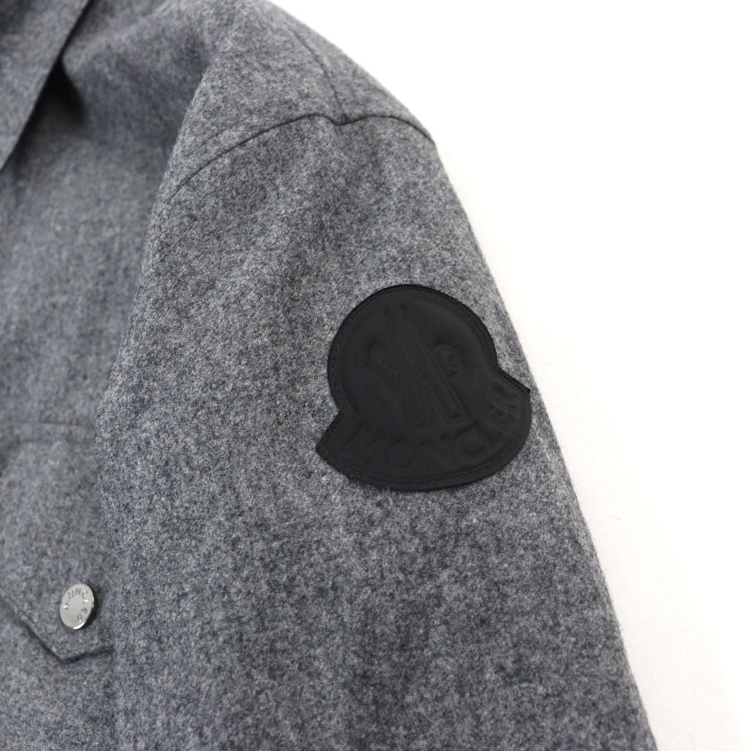 MONCLER Long sleeve shirt F20932F70570 54233 Outer: 100% wool, Lining: 100% nylon Gray black CAMICIA mens 40 Used Authentic