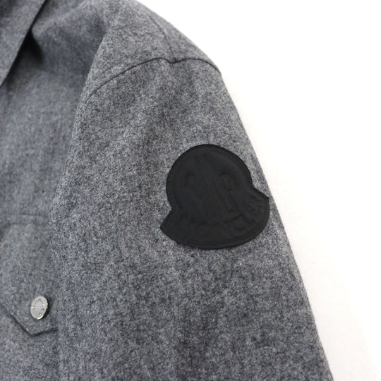 MONCLER Long sleeve shirt F20932F70570 54233 Outer: 100% wool, Lining: 100% nylon Gray black CAMICIA mens 40 Used Authentic