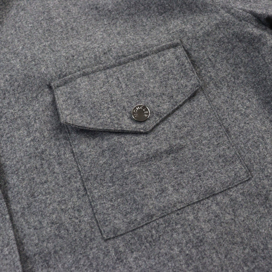 MONCLER Long sleeve shirt F20932F70570 54233 Outer: 100% wool, Lining: 100% nylon Gray black CAMICIA mens 40 Used Authentic