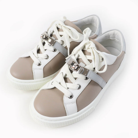 HERMES Low cut sneakers Main: Leather Beige Sketch / White Day Women 36 Used Authentic