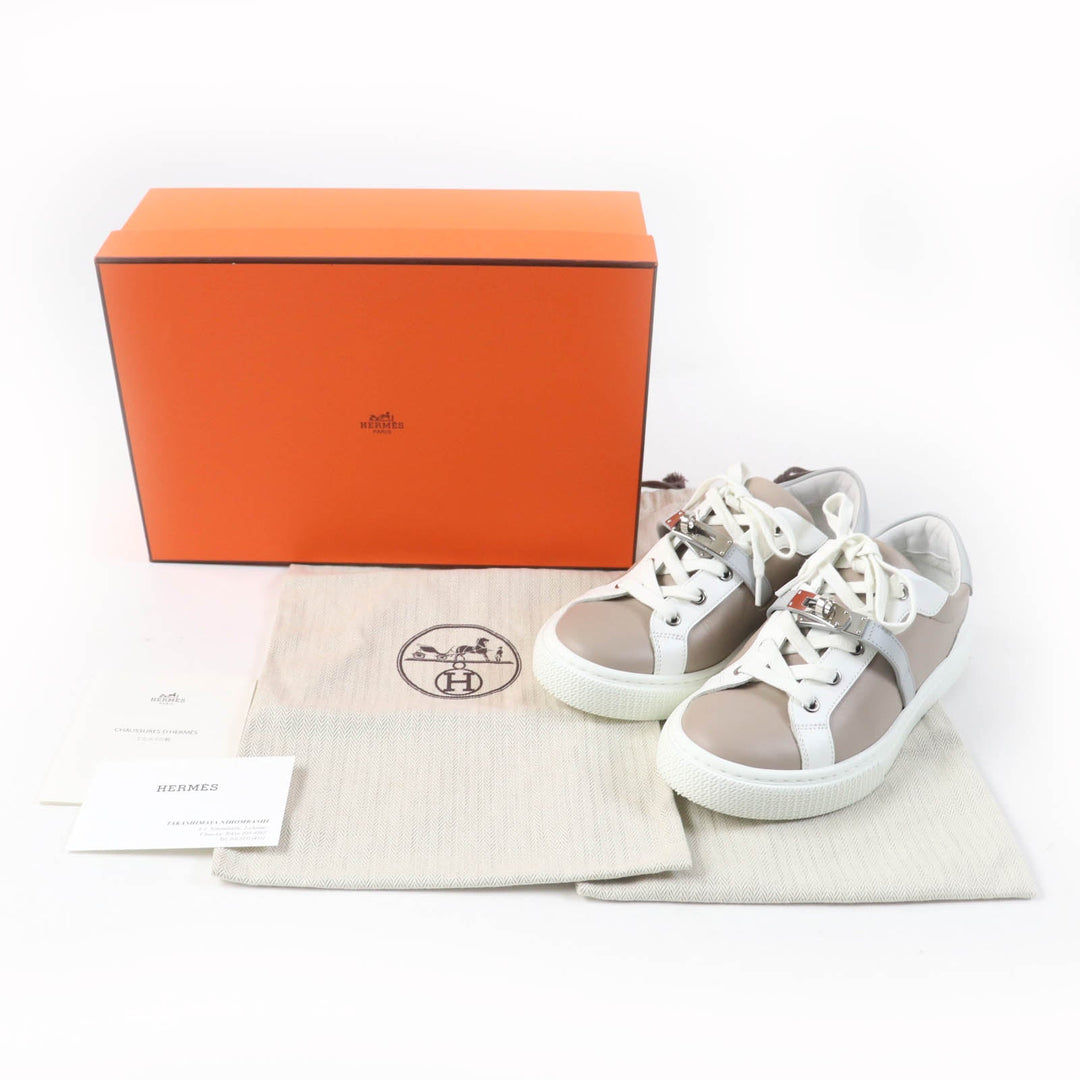 HERMES Low cut sneakers Main: Leather Beige Sketch / White Day Women 36 Used Authentic