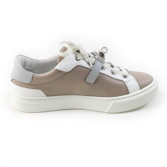 HERMES Low cut sneakers Main: Leather Beige Sketch / White Day Women 36 Used Authentic