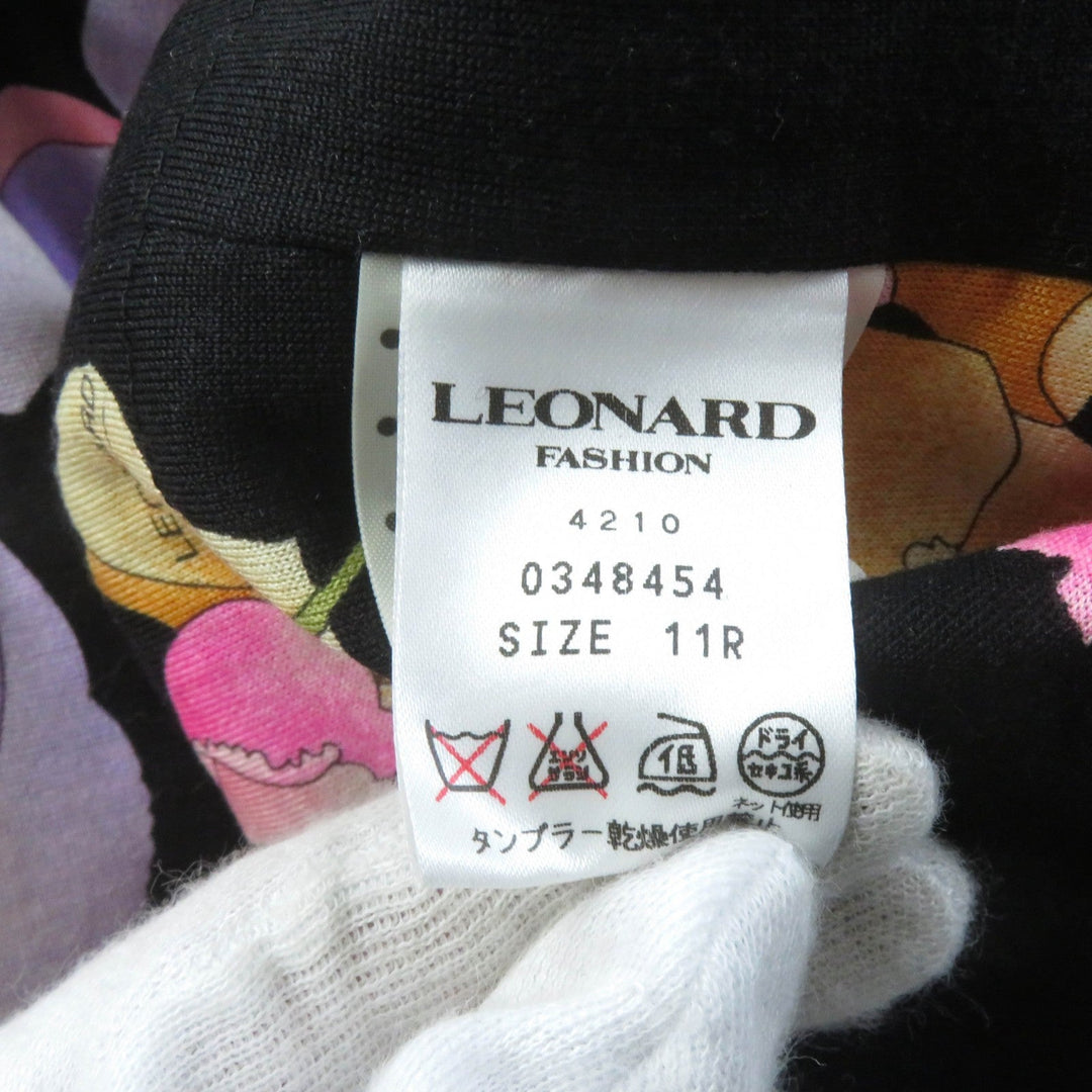 LEONARD FASHION Jacket 0348454 Outer: 100% silk, Filling: 100% polyester, Part: 60% wool, Part: 40% silk, Lining: 100% cupra black Women 11 Used Authentic