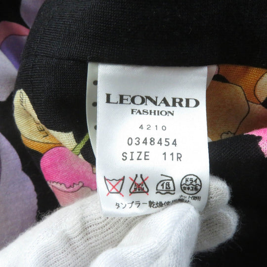 LEONARD FASHION Jacket 0348454 Outer: 100% silk, Filling: 100% polyester, Part: 60% wool, Part: 40% silk, Lining: 100% cupra black Women 11 Used Authentic