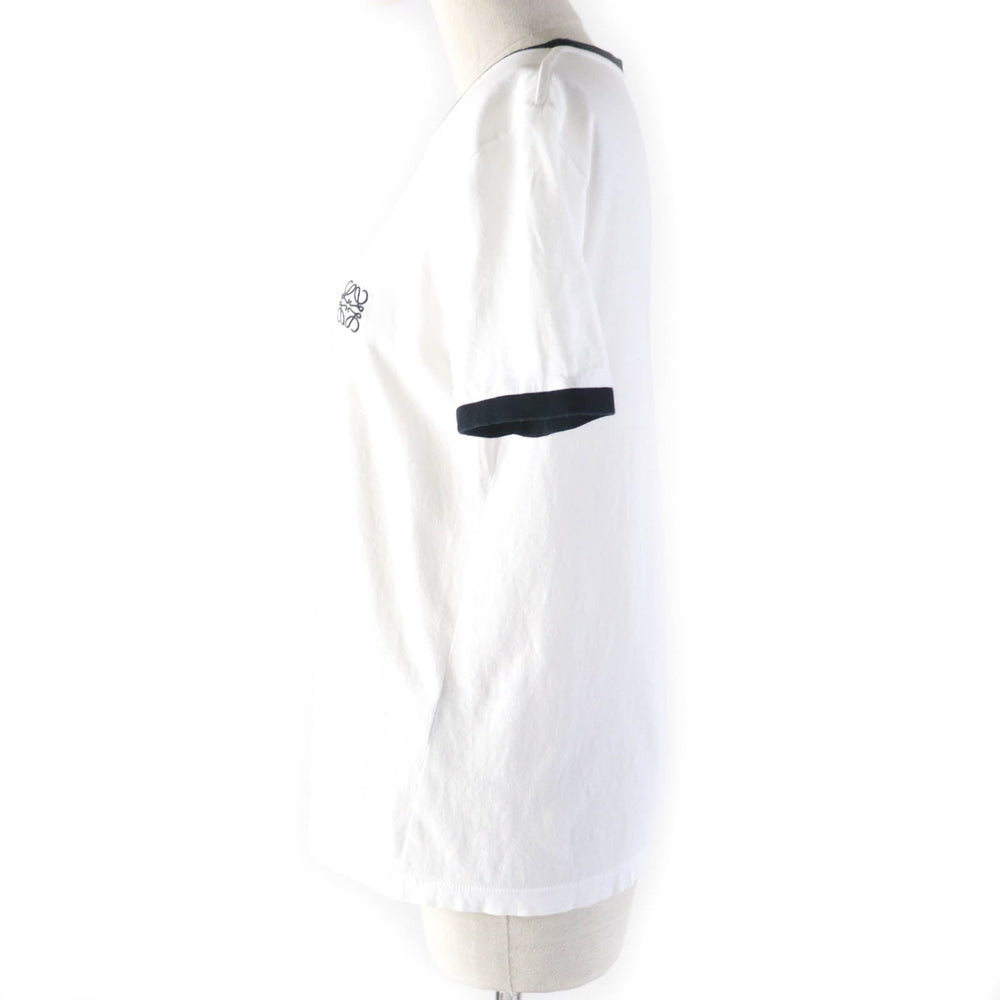 LOEWE Short sleeve T-shirt S359Y22X28 Main: 100% cotton, Part: 100% cotton White black Slim Fit T-shirt Women L Used Authentic
