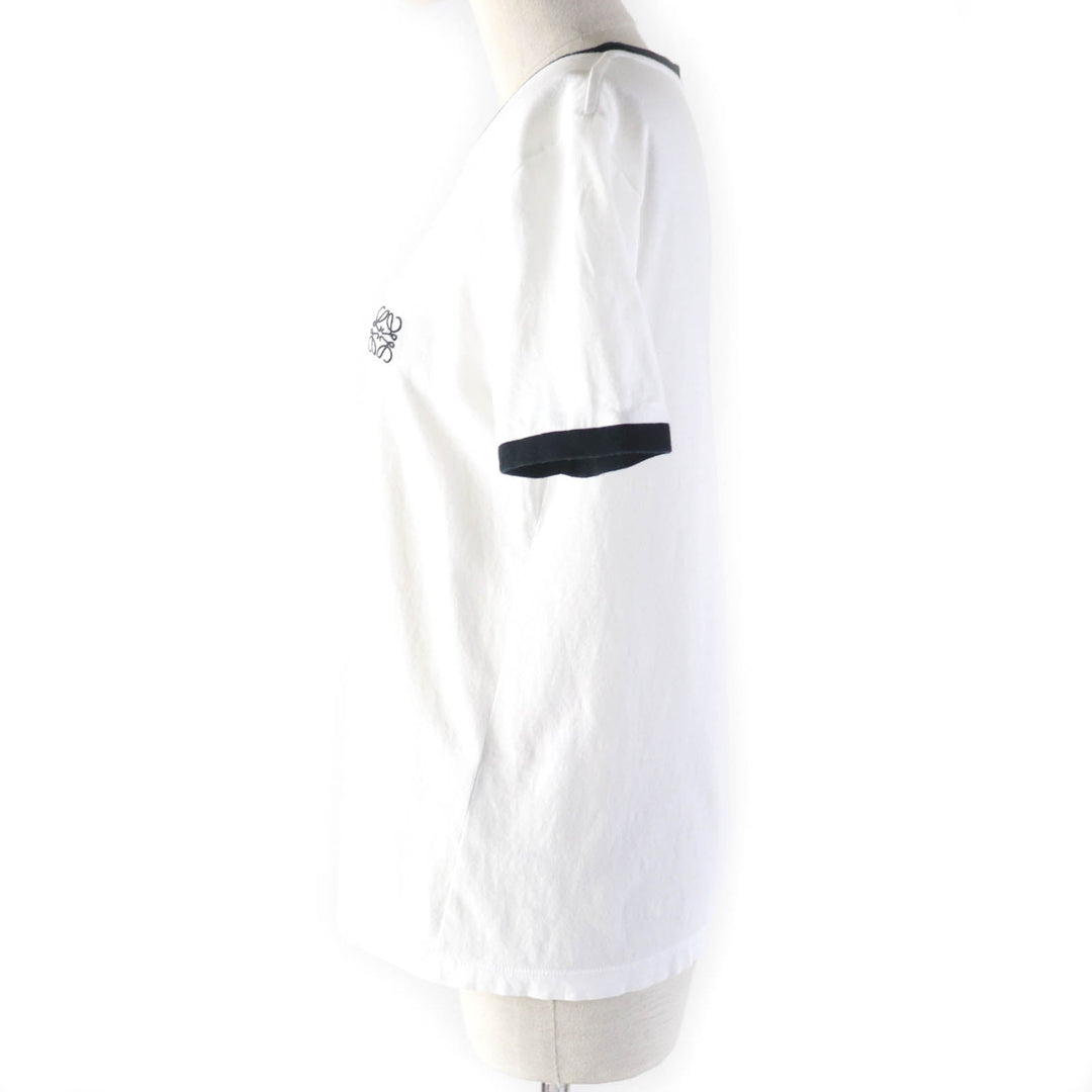 LOEWE Short sleeve T-shirt S359Y22X28 Main: 100% cotton, Part: 100% cotton White black Slim Fit T-shirt Women L Used Authentic