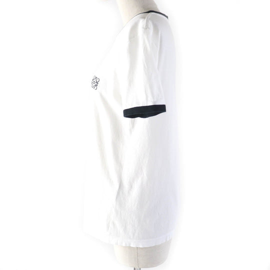 LOEWE Short sleeve T-shirt S359Y22X28 Main: 100% cotton, Part: 100% cotton White black Slim Fit T-shirt Women L Used Authentic