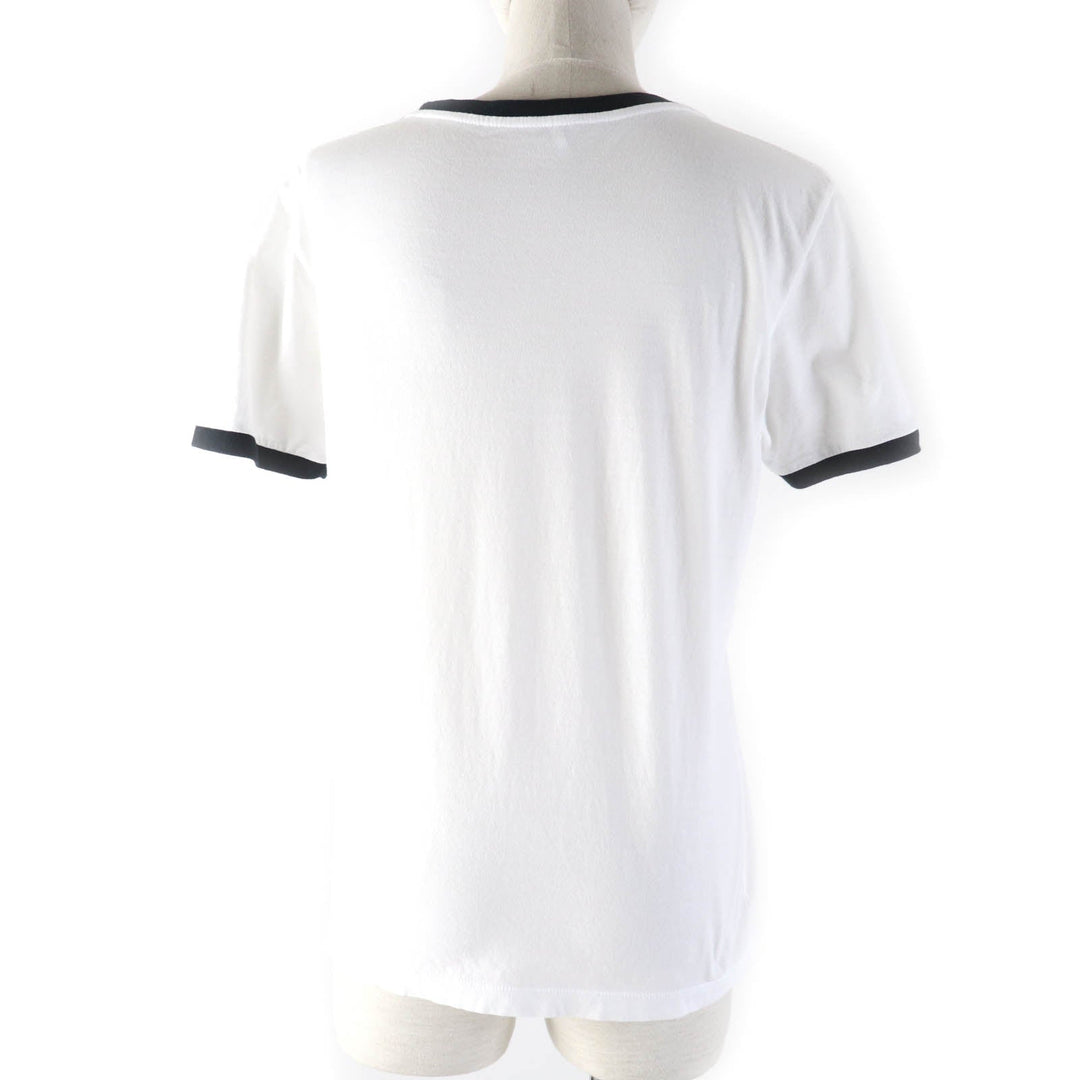 LOEWE Short sleeve T-shirt S359Y22X28 Main: 100% cotton, Part: 100% cotton White black Slim Fit T-shirt Women L Used Authentic