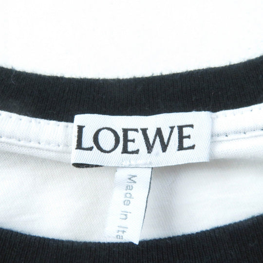 LOEWE Short sleeve T-shirt S359Y22X28 Main: 100% cotton, Part: 100% cotton White black Slim Fit T-shirt Women L Used Authentic