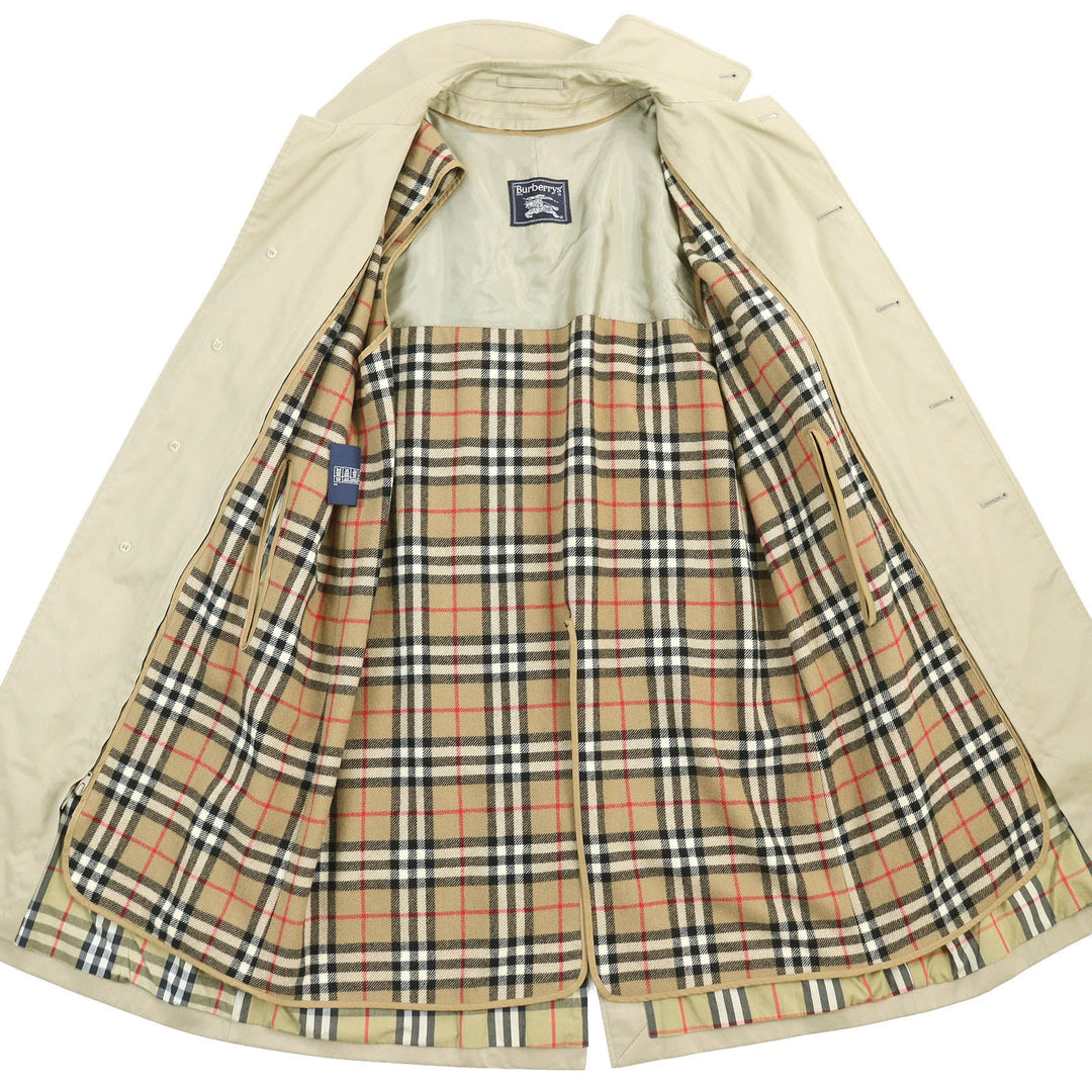 BURBERRY Stainless collar coat Outer: 51% cotton, Outer: 49% polyester, Lining: 50% polyester, Lining: 50% cotton, Liner: 100% wool beige mens 38 Used Authentic