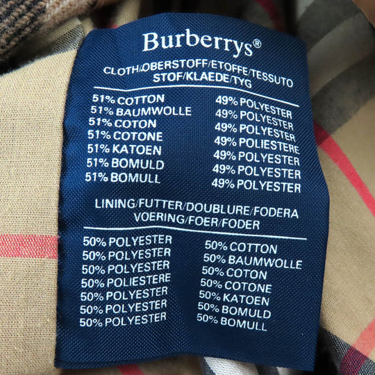BURBERRY Stainless collar coat Outer: 51% cotton, Outer: 49% polyester, Lining: 50% polyester, Lining: 50% cotton, Liner: 100% wool beige mens 38 Used Authentic