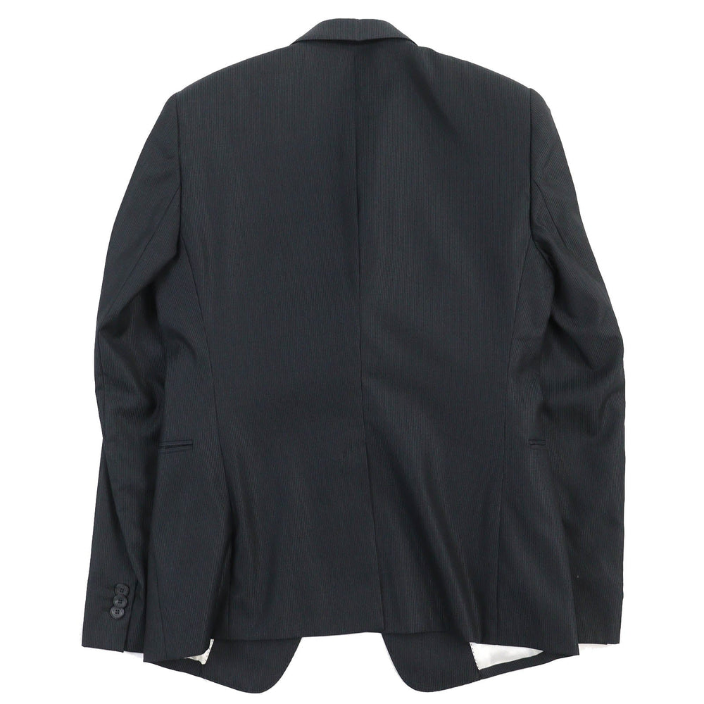 EMPORIO ARMANI suit Outer: 75% virgin wool, Outer: 25% silk, Lining: 100% viscose, Lining: 100% cupra, Lining: 65% acetate Dark Navy type SUPREME mens 46 Used Authentic