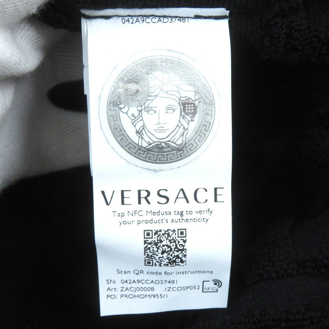 VERSACE Bathrobe ZACJ0008 Main: 100% cotton, Part: 100% cotton black mens M Used Authentic
