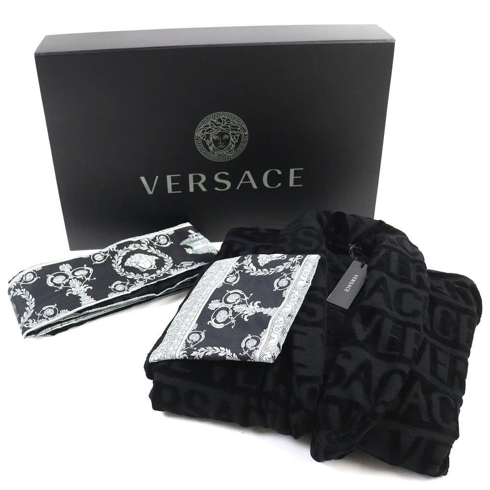 VERSACE Bathrobe ZACJ0008 Main: 100% cotton, Part: 100% cotton black mens M Used Authentic