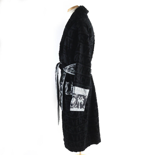 VERSACE Bathrobe ZACJ0008 Main: 100% cotton, Part: 100% cotton black mens M Used Authentic
