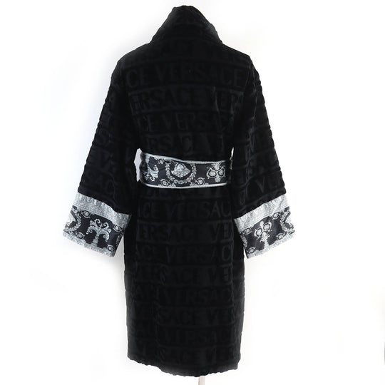 VERSACE Bathrobe ZACJ0008 Main: 100% cotton, Part: 100% cotton black mens M Used Authentic