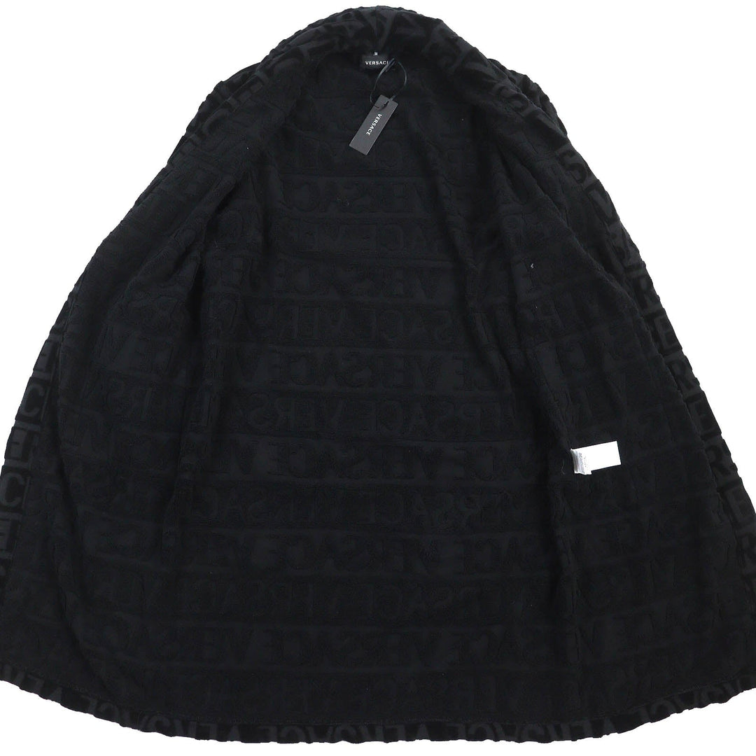 VERSACE Bathrobe ZACJ0008 Main: 100% cotton, Part: 100% cotton black mens M Used Authentic