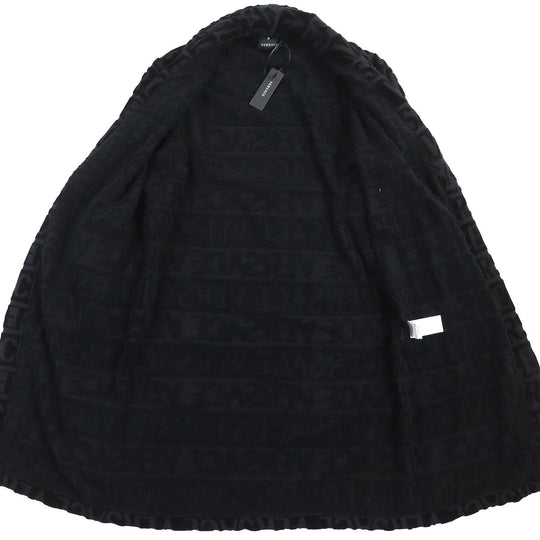 VERSACE Bathrobe ZACJ0008 Main: 100% cotton, Part: 100% cotton black mens M Used Authentic