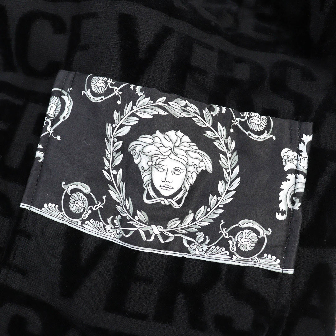 VERSACE Bathrobe ZACJ0008 Main: 100% cotton, Part: 100% cotton black mens M Used Authentic