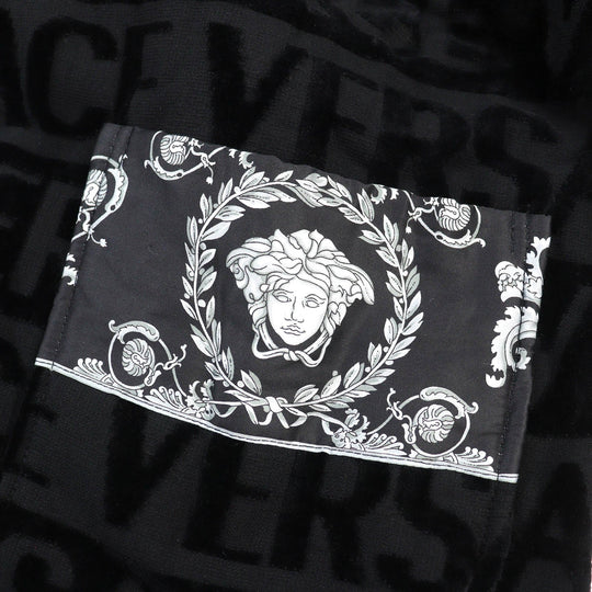 VERSACE Bathrobe ZACJ0008 Main: 100% cotton, Part: 100% cotton black mens M Used Authentic