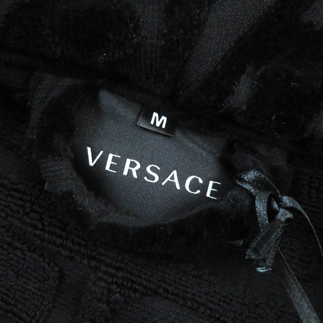 VERSACE Bathrobe ZACJ0008 Main: 100% cotton, Part: 100% cotton black mens M Used Authentic