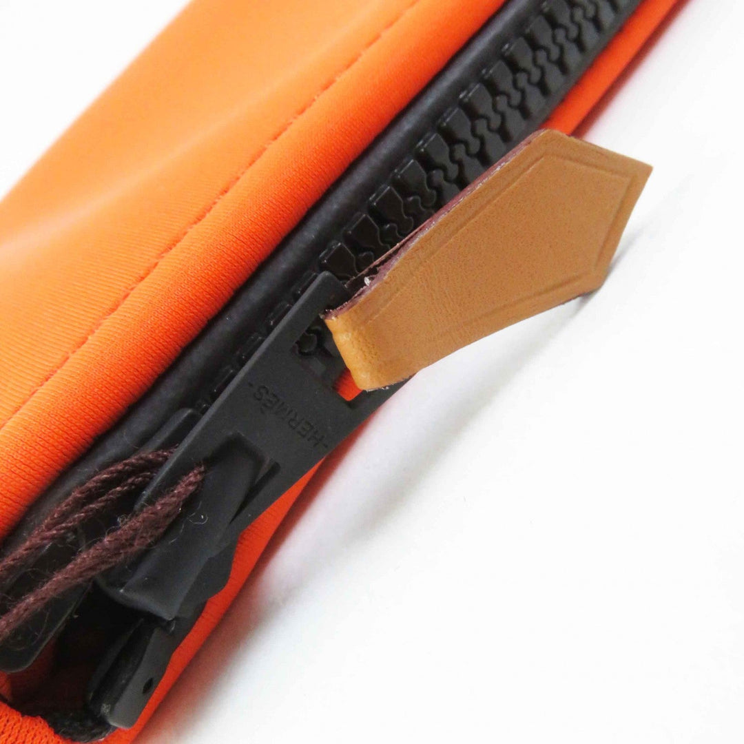 HERMES Pouch Main: Polyamide, Main: , Part: Cotton Neon orange Truth Flat PM Women Used Authentic