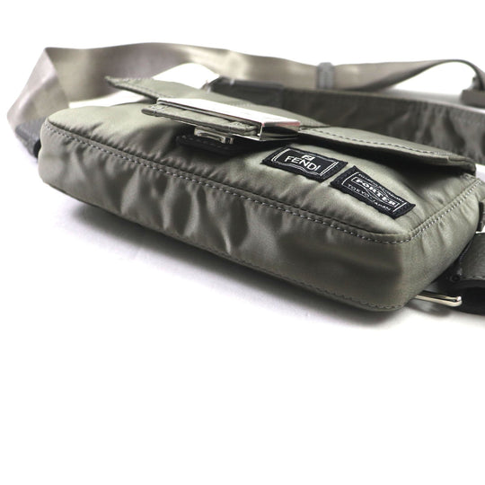 FENDI Sling bag 7AS138 Main: Nylon, Part: Leather Gray type Bucket Mini Phone Case mens Used Authentic
