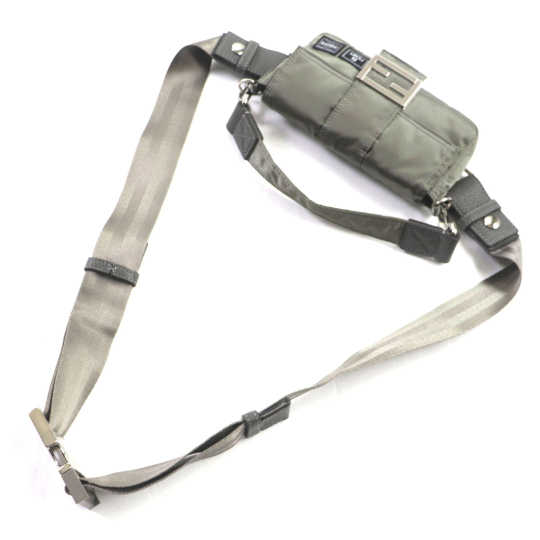 FENDI Sling bag 7AS138 Main: Nylon, Part: Leather Gray type Bucket Mini Phone Case mens Used Authentic