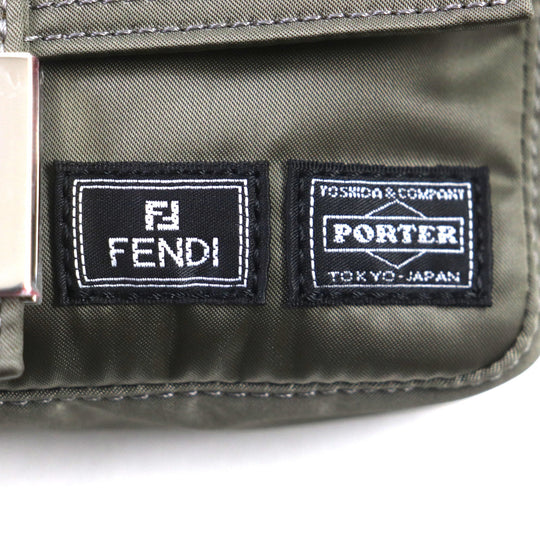 FENDI Sling bag 7AS138 Main: Nylon, Part: Leather Gray type Bucket Mini Phone Case mens Used Authentic